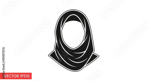 Black Hijab Headscarf Muslim Clothing.