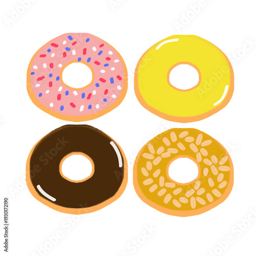 donuts isolated on white