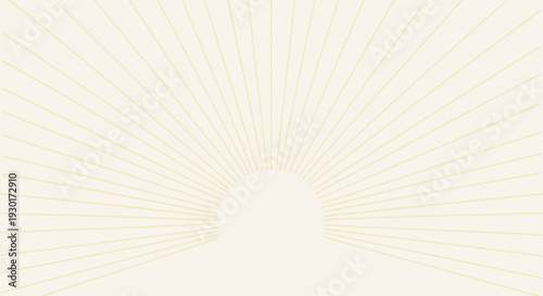 Golden Sunburst Rays on Creamy Background - Abstract Light Burst