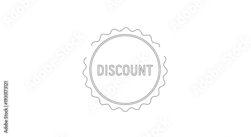 Discount Stamp or Seal Icon - Simple Outline Graphic