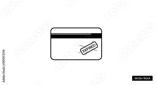 Expired Credit Card Icon - Financial Transaction Deadline Concept