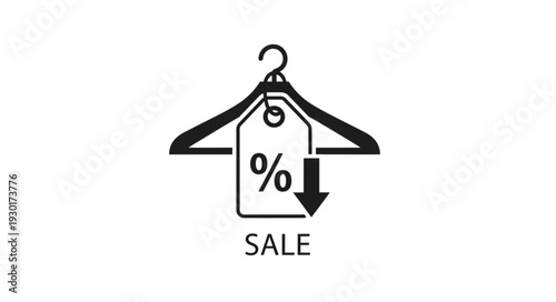 Black Sale Hanger Icon Graphic.