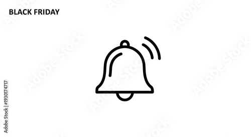 Black Friday Sale Notification Bell Icon - Alert for Shopping Deals