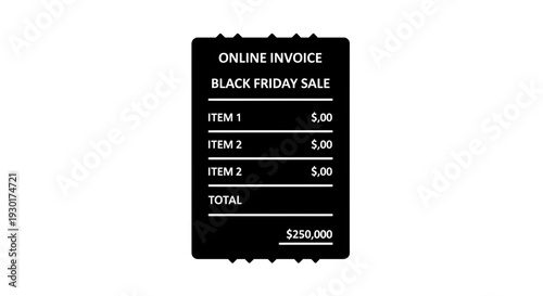 Black Friday Sale Online Invoice Receipt - Shopping and E-commerce Concept