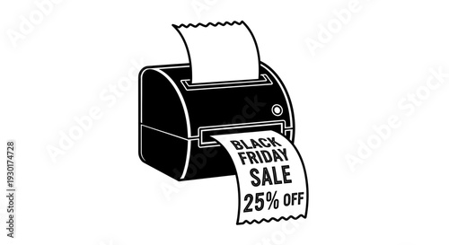 Black Friday Sale Receipt Printing 25% Off Discount Offer