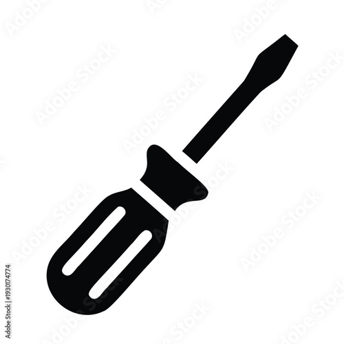 Black silhouette of a screwdriver tool hardware repair