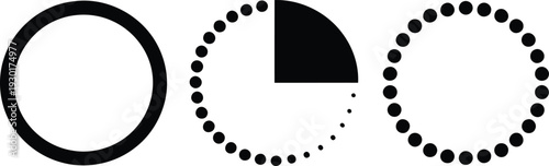 Abstract geometric shapes with black and white color scheme and dotted lines Vector