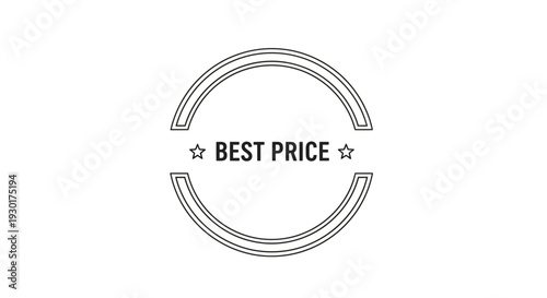 Best Price Stamp - Circle Seal with Stars and Text