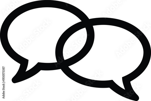 Two overlapping speech bubbles on a plain white background Vector