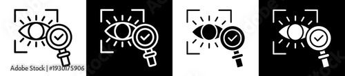 Retina Scan Icon Set In Black And White Filled Style Collection 