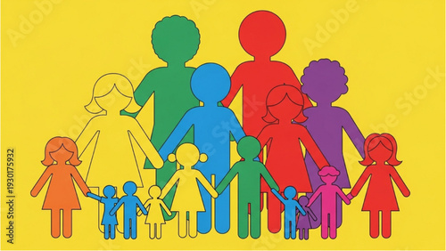 Diverse family members holding hands together in unity and love