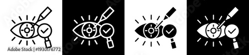 Vision Correction Icon Set In Black And White Filled Style Collection 