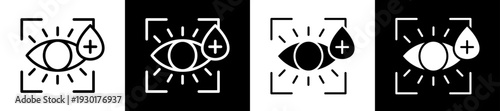 Optical Health Icon Set In Black And White Filled Style Collection 