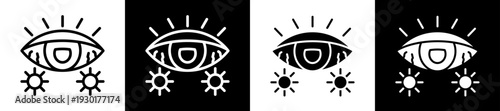 Eye Disease Icon Set In Black And White Filled Style Collection 