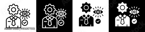 Eye Specialist Icon Set In Black And White Filled Style Collection 
