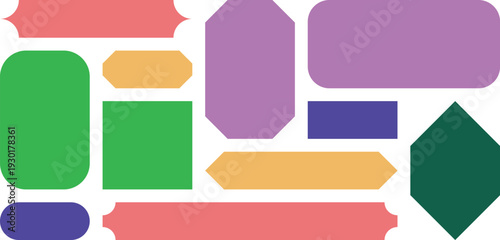 set of colorful shape