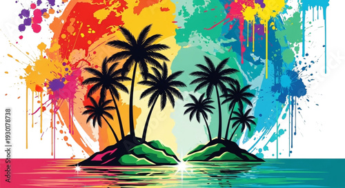 Vibrant Tropical Island Getaway for Summer Travel Marketing and Vacation Promotion