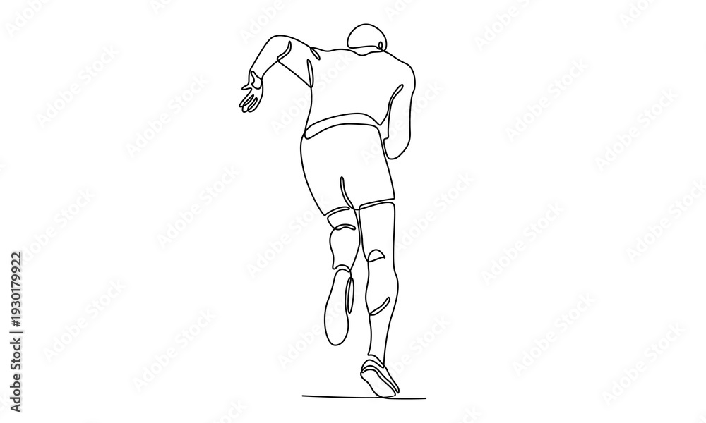 Fototapeta premium continuous line of man athlete runner focus sprint run