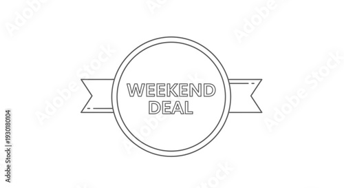 Weekend Deal Stamp Icon with Ribbon Banner