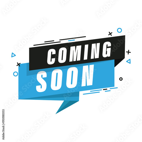 Coming Soon flat design label teaser badge for product launches and website under construction stickers.