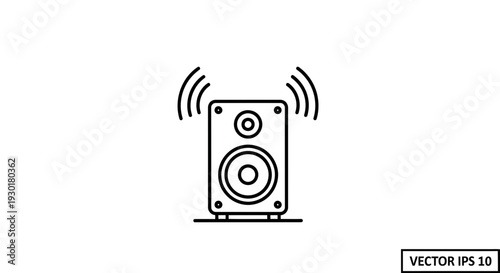 Sound Speaker Icon, Audio Equipment, Music Playback, Sound Wave Graphic