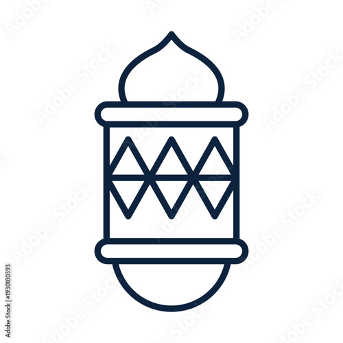 Islamic lantern icon with dome top and patterned body