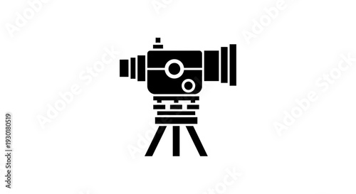 Surveying Instrument Icon, Total Station, Survey Equipment, Tripod Mount, Engineering Tool