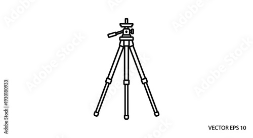 Simple Line Art Icon of a Tripod for Camera or Smartphone