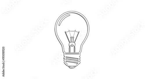 Simple line drawing of an incandescent light bulb, symbolizing ideas and creativity