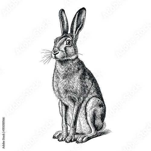 Standing hare vector illustration