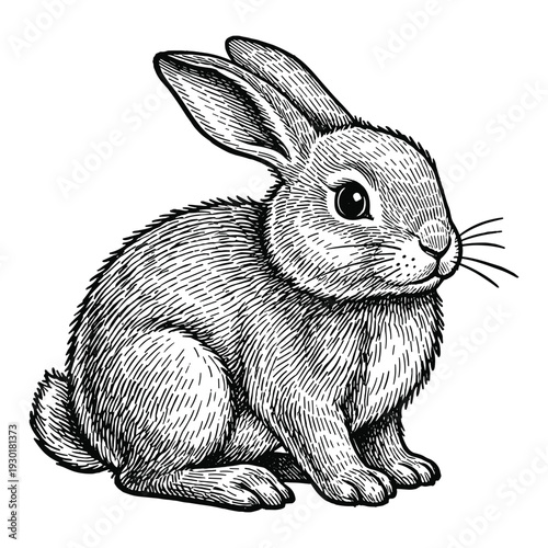 Sitting bunny vector illustration