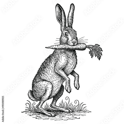 Standing hare vector illustration