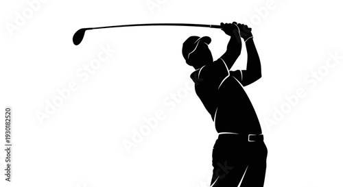 Man Playing Golf Swing.