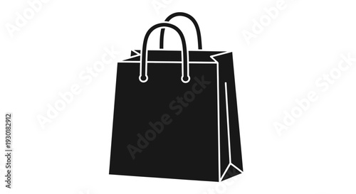 Black Shopping Bag Icon.