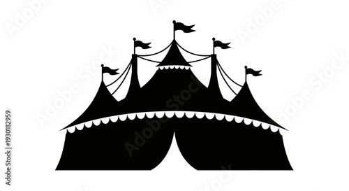 Black Silhouette Circus Tent.