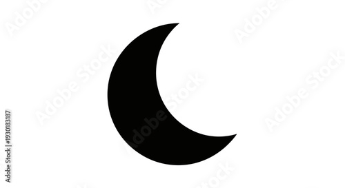 Black crescent moon shape symbol.