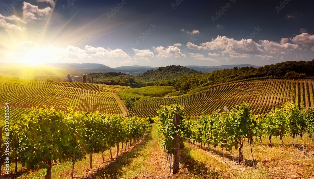Fototapeta premium Sunny Vineyard In Vipav