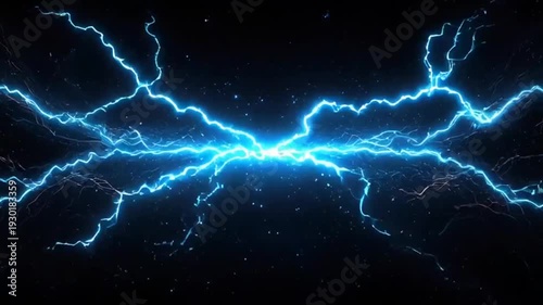 Vibrant blue lightning explosion on dark background