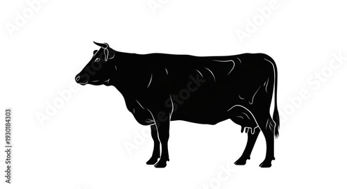 Black Silhouette of a Cow.
