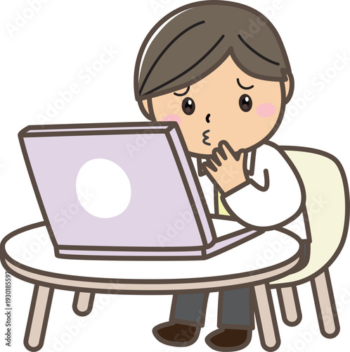 在宅勤務でトラブルに悩む男性｜IT問題・業務停滞イメージ