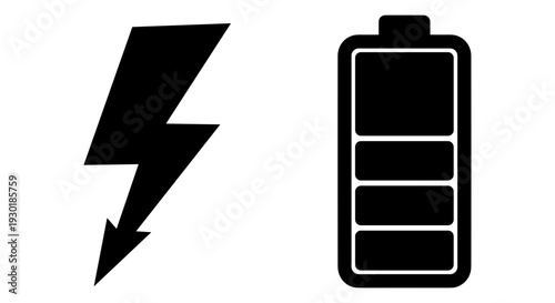 Symbolic representation of electricity and battery power storage Vector, illustration