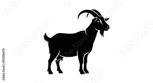Black Silhouette of a Goat.