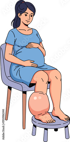 Pregnant Woman with Swollen Leg Edema