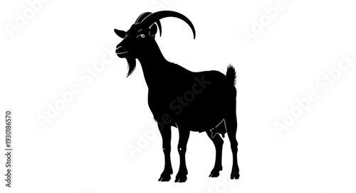Black Silhouette of a Goat.