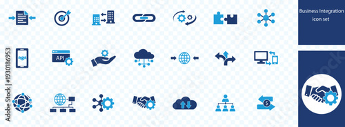 Business Integration web banner icon set vector illustration concept for business with icon of Combination, Integration, Business Management, Workflow