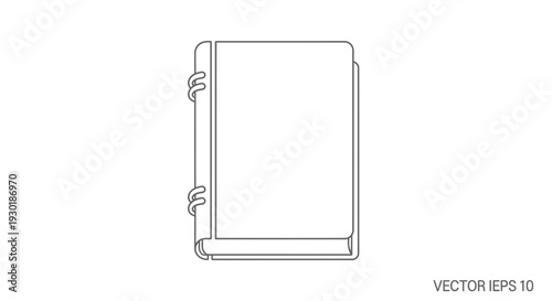 Minimalist Line Art of a Closed Book, Simple Vector Illustration