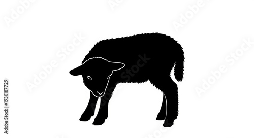 Black Silhouette of a Lamb.