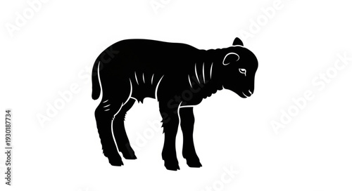 Black Silhouette of a Lamb.