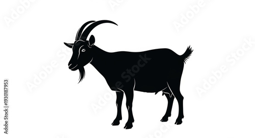 Black Silhouette of a Goat.