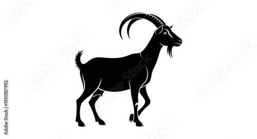 Black Silhouette of a Goat.